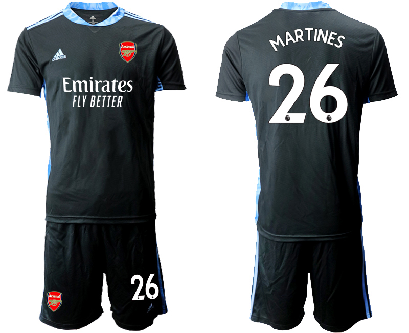 2020-21 Arsenal 26 MARTINES Black Goalkeeper Soccer Jersey