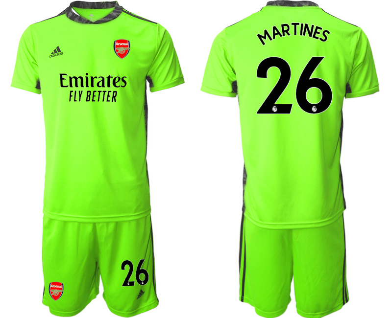 2020-21 Arsenal 26 MARTINES Fluorescent Green Goalkeeper Soccer Jersey