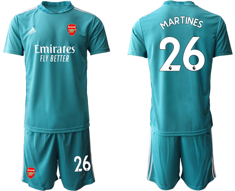 2020-21 Arsenal 26 MARTINES Lake Blue Goalkeeper Soccer Jersey