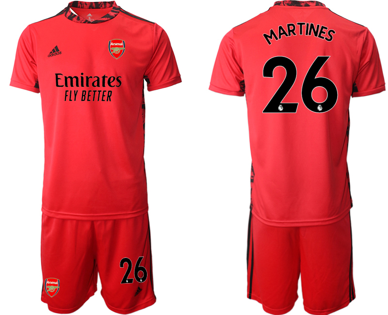 2020-21 Arsenal 26 MARTINES Red Black Goalkeeper Soccer Jersey - Click Image to Close