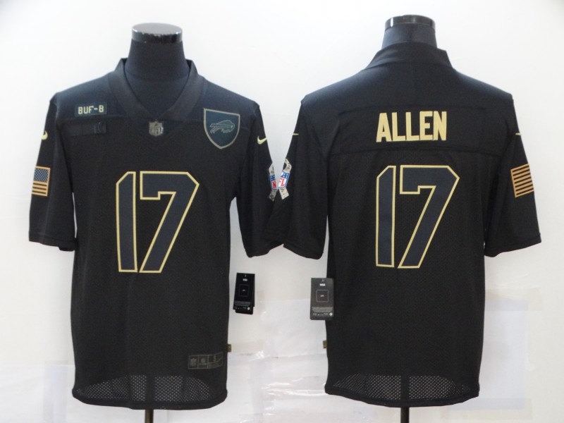 Nike Bills 17 Josh Allen Black 2020 Salute To Service Limited Jersey