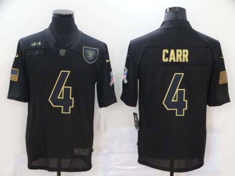 Nike Raiders 4 Derek Carr Black 2020 Salute To Service Limited Jersey