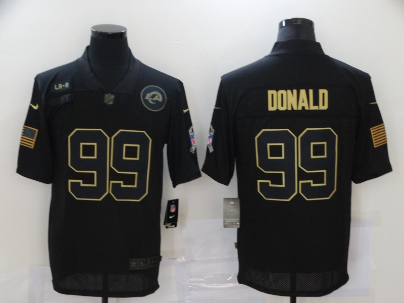 Nike Rams 99 Aaron Donald Black 2020 Salute To Service Limited Jersey