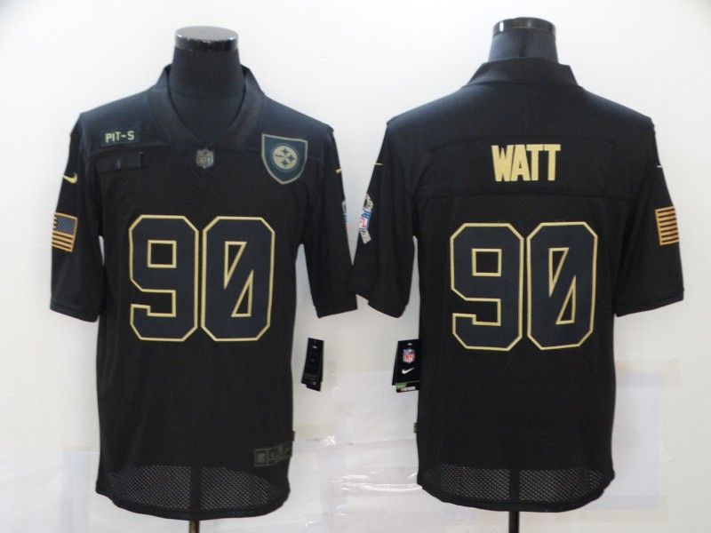 Nike Steelers 90 T.J. Watt Black 2020 Salute To Service Limited Jersey