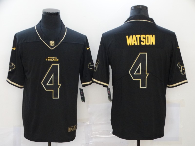 Nike Texans 4 Deshaun Watson Black Gold Vapor Untouchable Limited Jersey