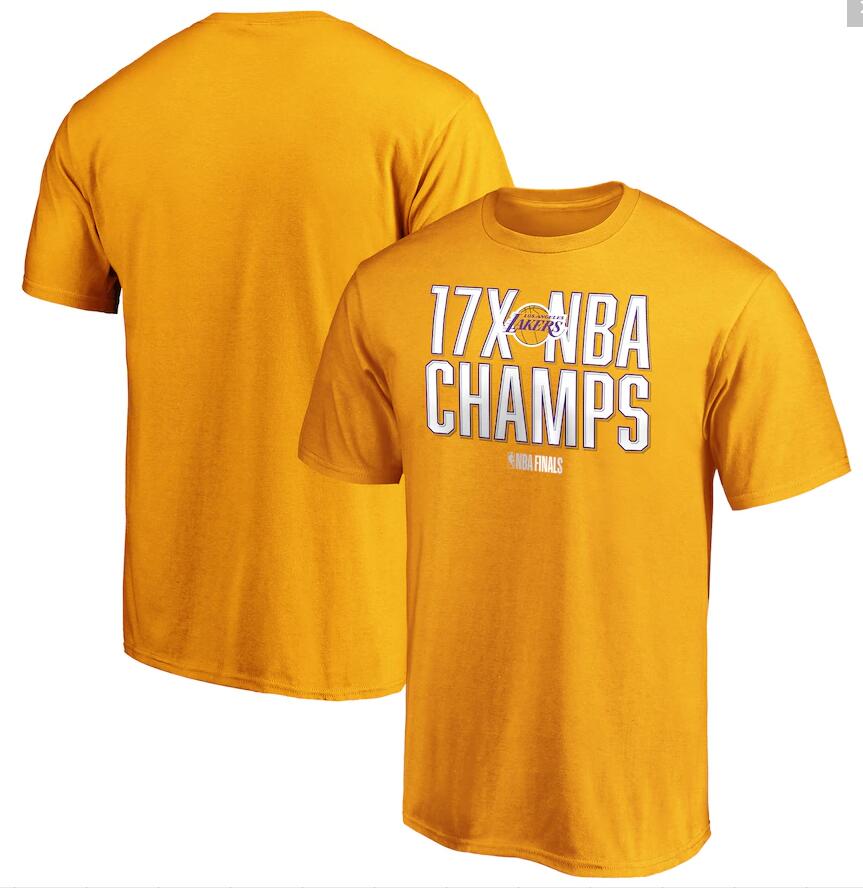 Men's Los Angeles Lakers Gold 17 Time NBA Finals Champions Always Prepared T-Shirt