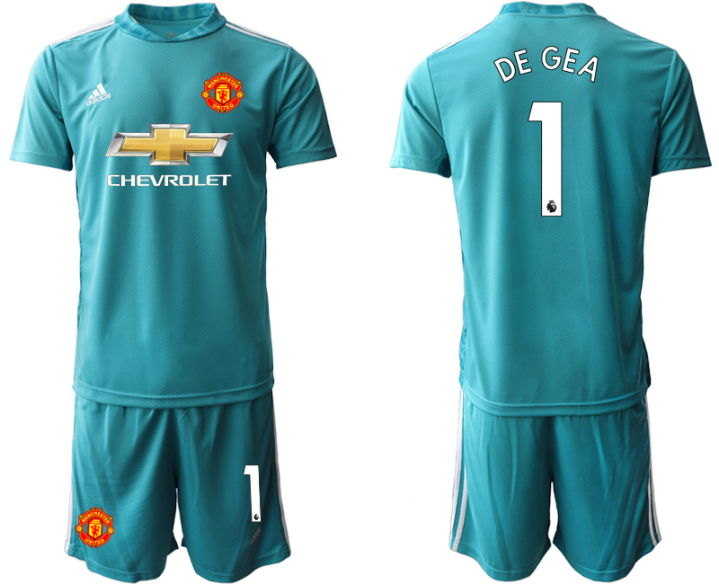 2020-21 Manchester United 1 DE GEA Blue Goalkeeper Soccer Jersey - Click Image to Close