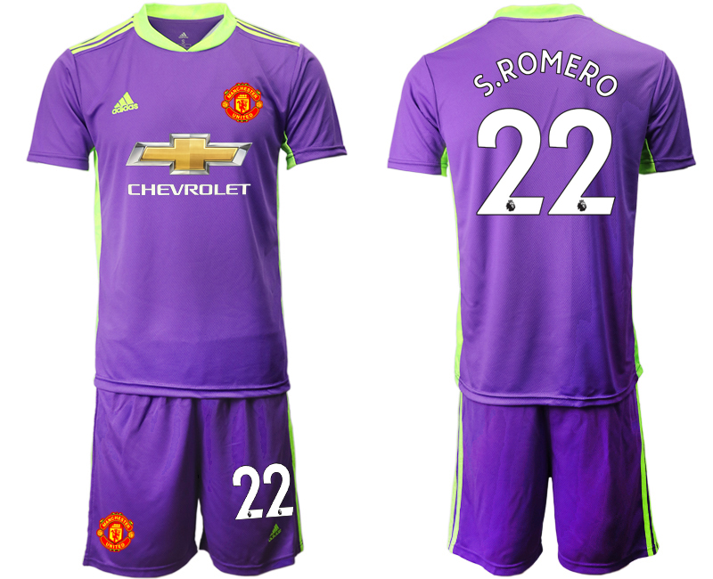 2020-21 Manchester United 22 S.ROMERO Purple Goalkeeper Soccer Jersey