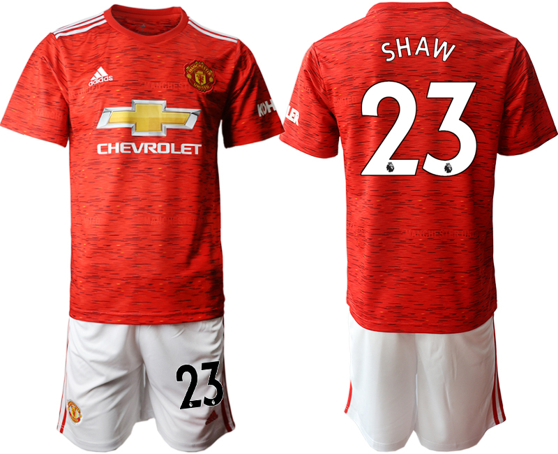 2020-21 Manchester United 23 SHAW Home Soccer Jersey
