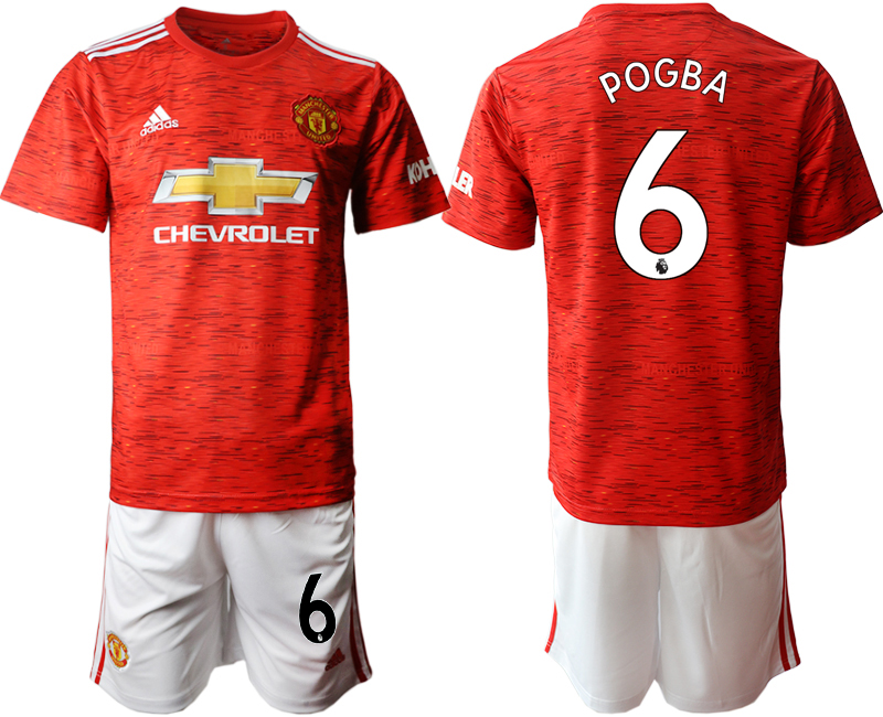 2020-21 Manchester United 6 POGBA Home Soccer Jersey