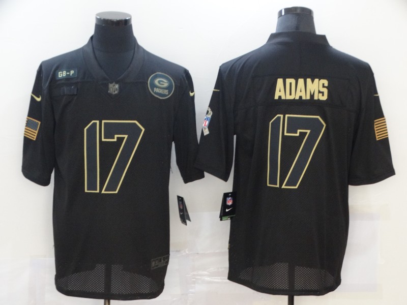 Nike Packers 17 Davante Adams Black 2020 Salute To Service Limited Jersey - Click Image to Close