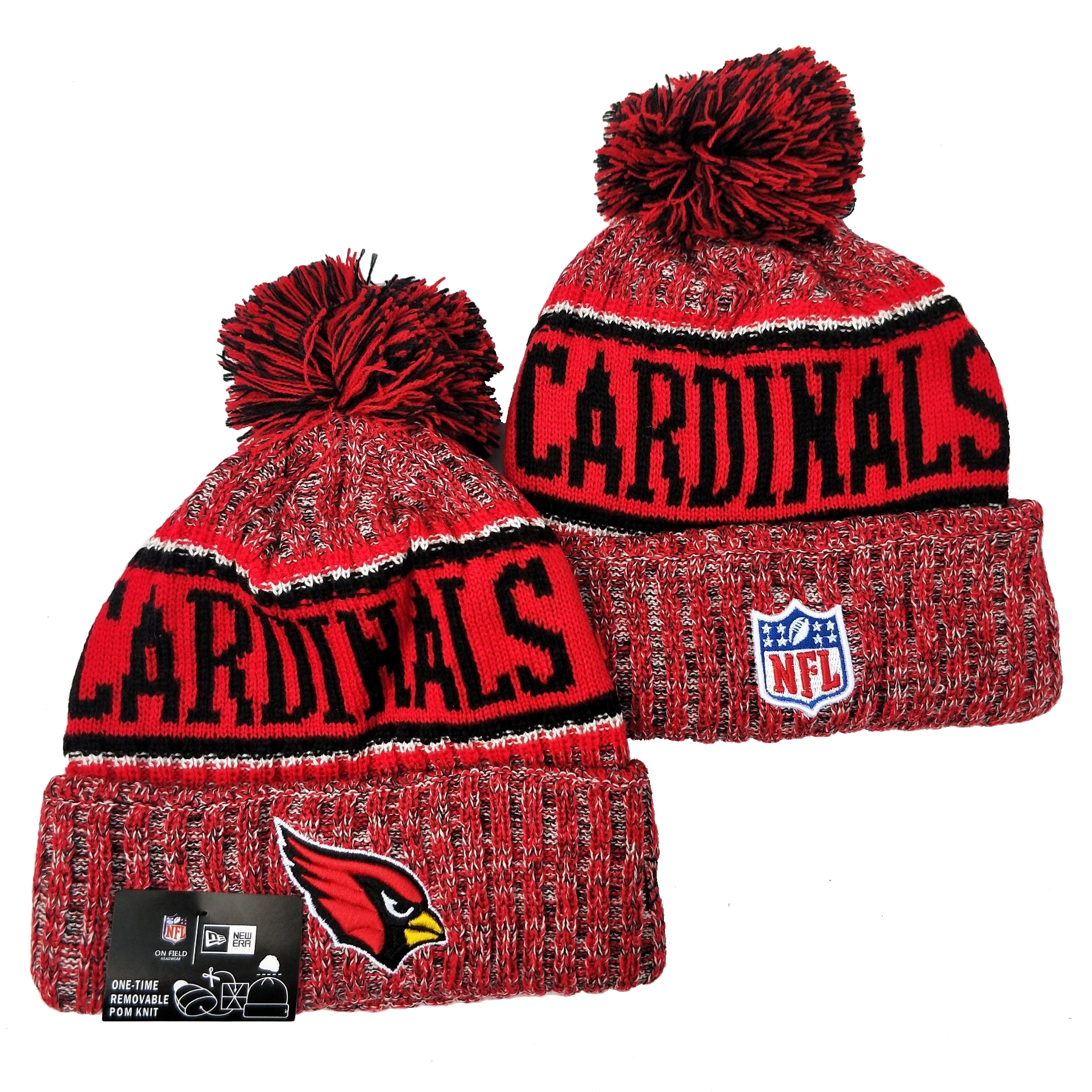 Arizona Cardinals Team Logo Red Pom Knit Hat YD