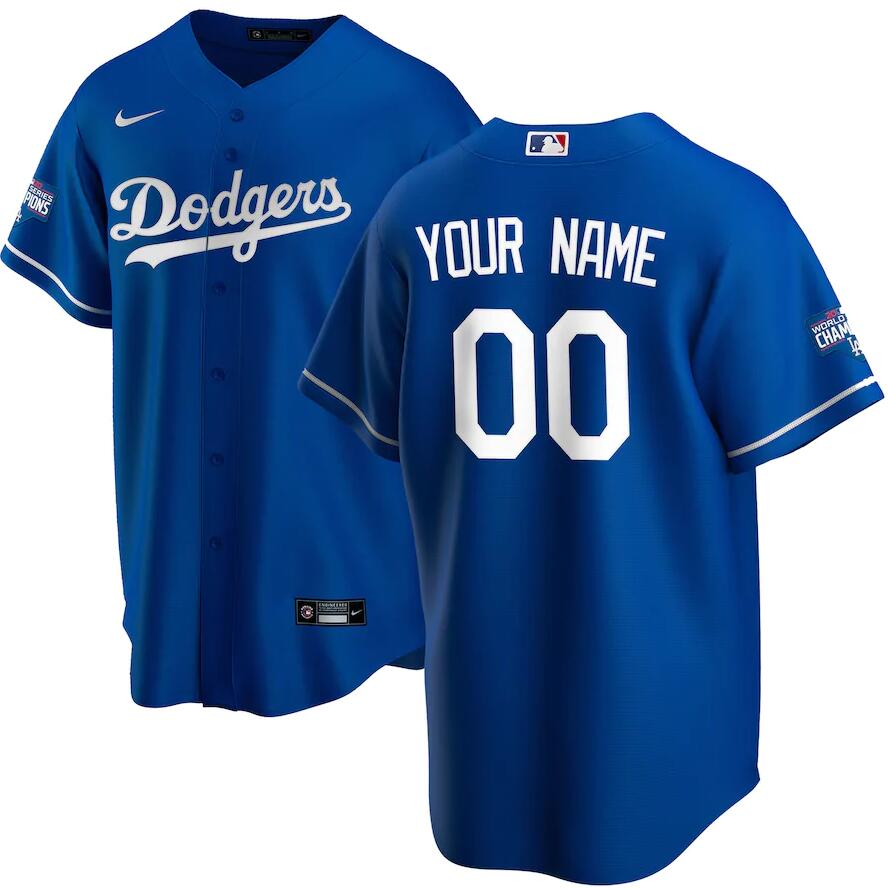 Dodgers Customized Royal Nike 2020 World Series Champions Cool Base Jersey