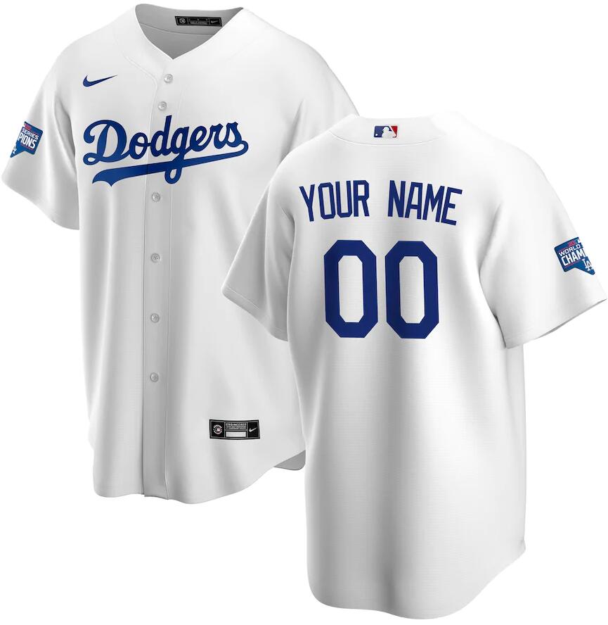 Dodgers Customized White Nike 2020 World Series Champions Cool Base Jersey