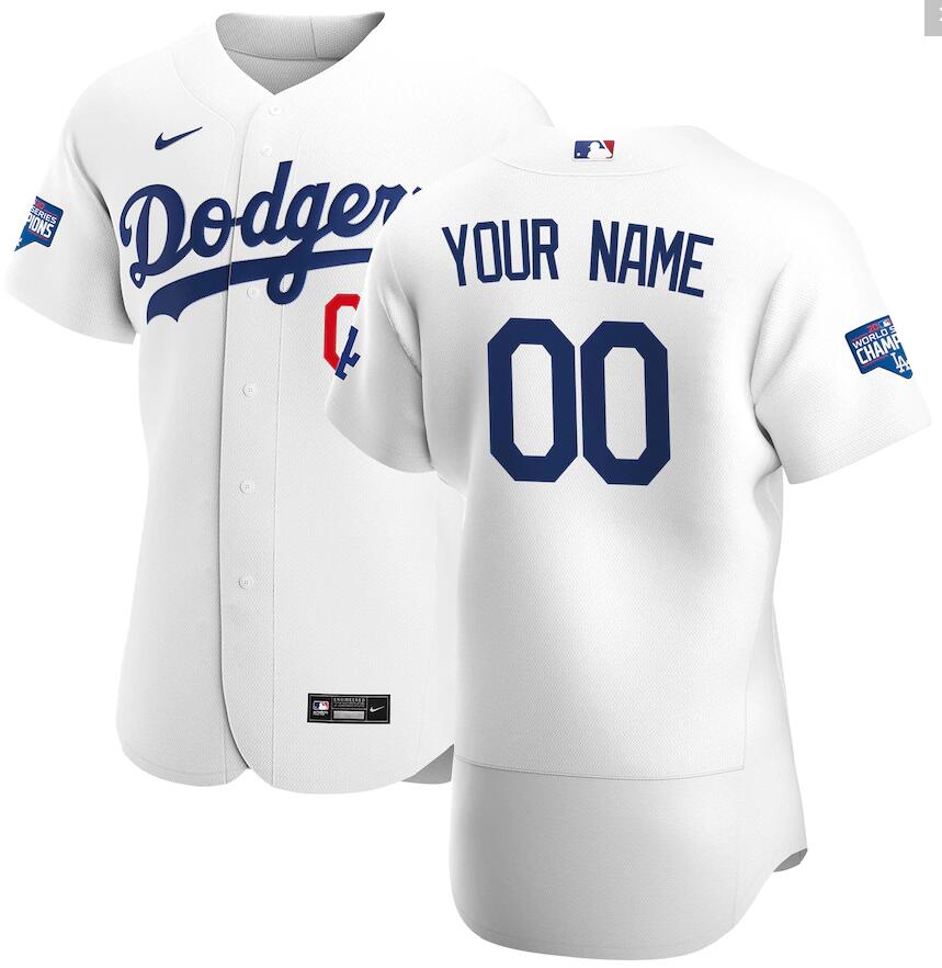 Dodgers Customized White Nike 2020 World Series Champions Flexbase Jersey