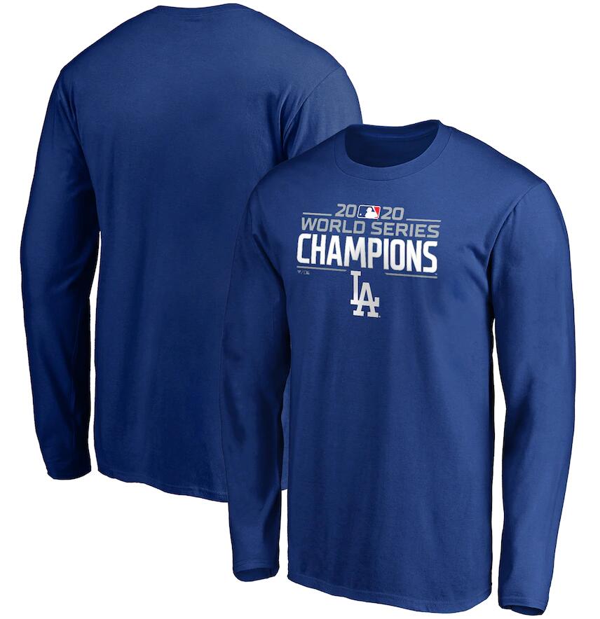 Men's Los Angeles Dodgers Fanatics Branded Royal 2020 World Series Champions Logo Long Sleeve T-Shirt