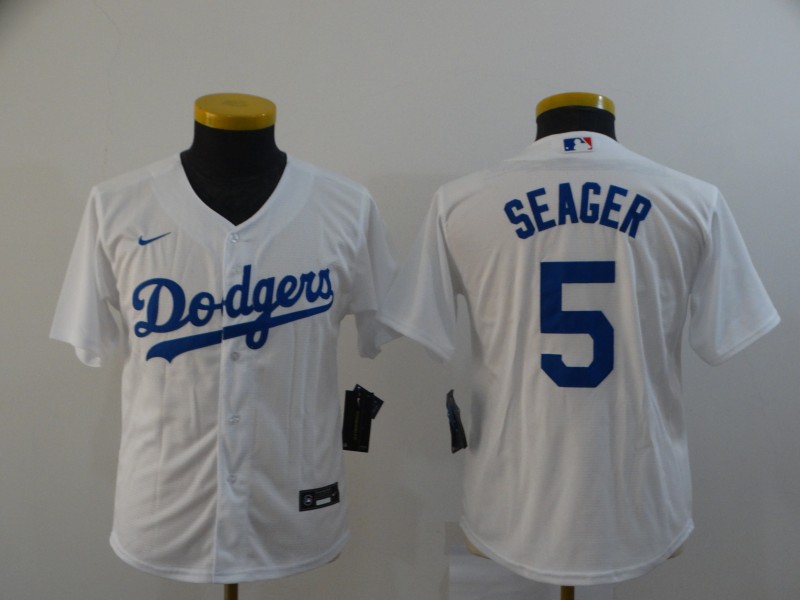 Dodgers 5 Corey Seager White Women 2020 Nike Cool Base Jersey