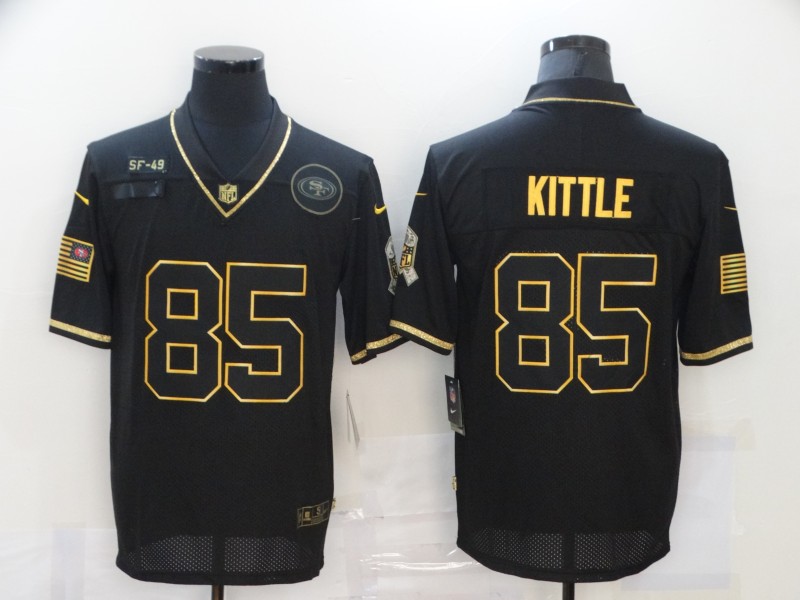 Nike 49ers 85 George Kittle Black Gold 2020 Salute To Service Limited Jersey