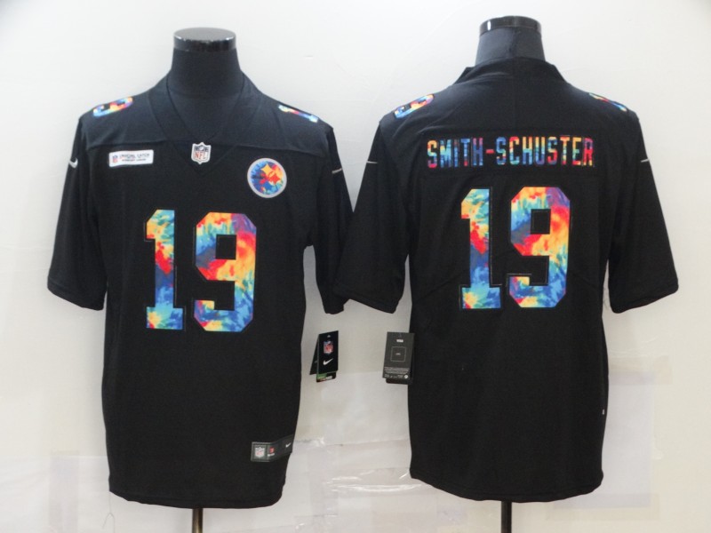 Nike Steelers 19 JuJu Smith Schuster Black Vapor Untouchable Rainbow Limited Jersey