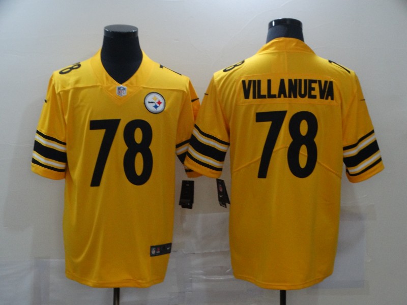 Nike Steelers 78 Alejandro Villanueva Yellow Inverted Legend Limited Jersey