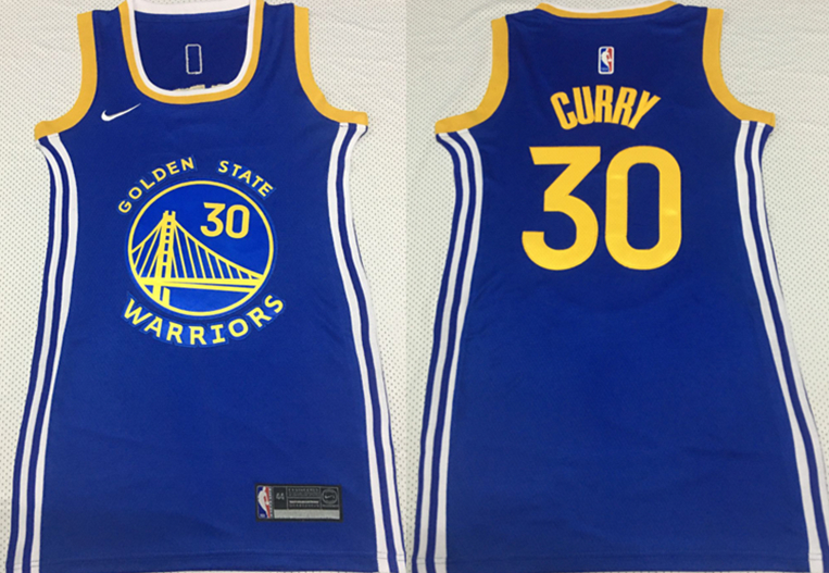 Warriors 30 Stephen Curry Blue Women Nike Swingman Jersey