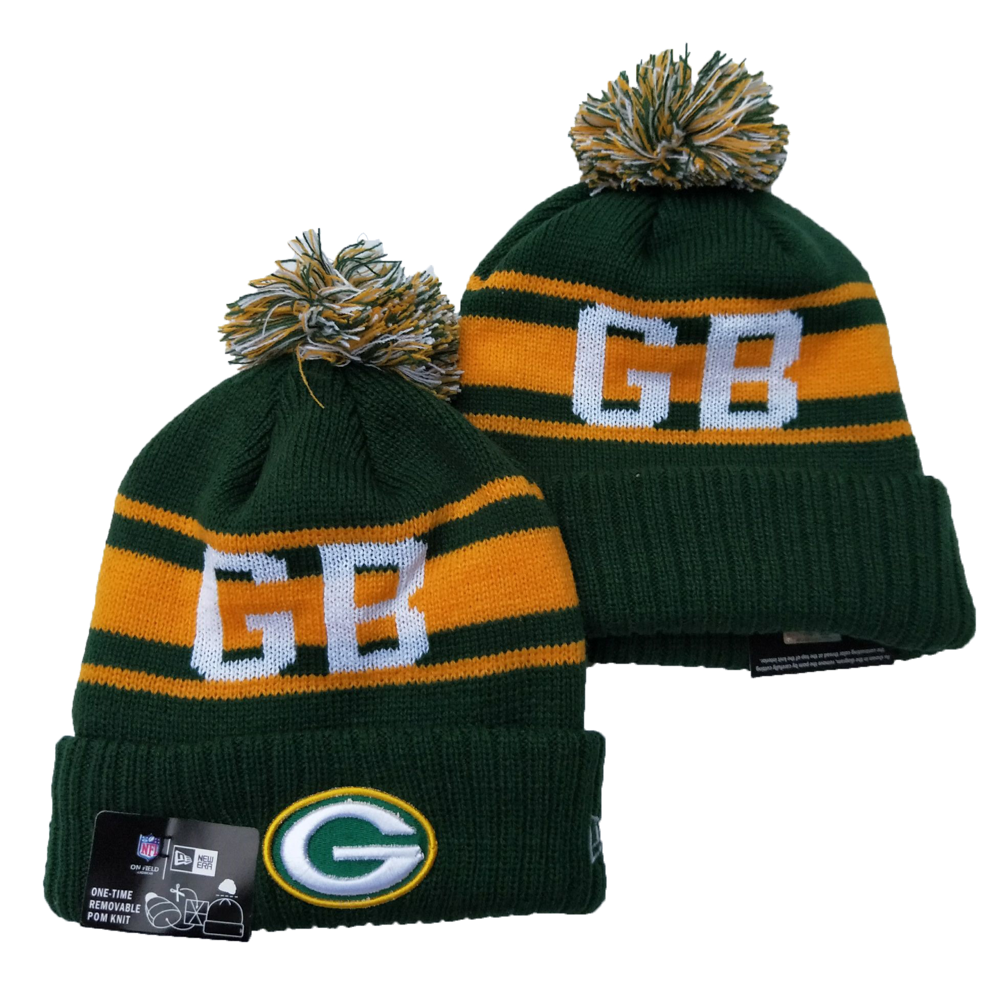 Packers Team Logo Green Cuffed Knit Hat YD - Click Image to Close