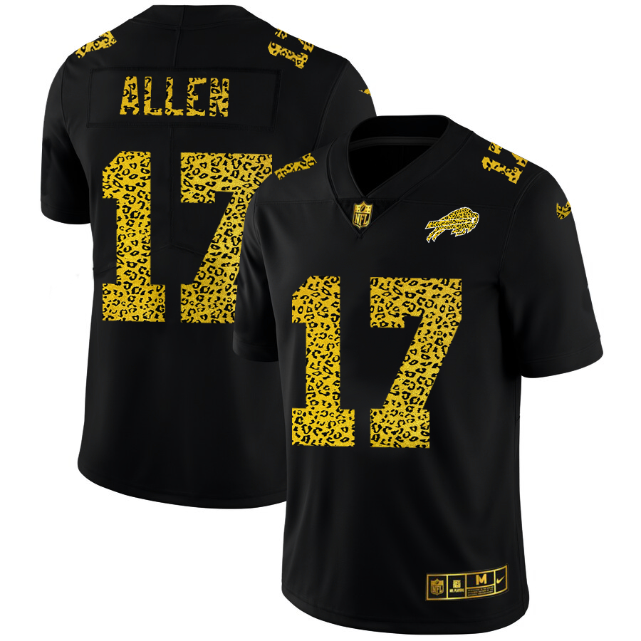 Nike Bills 17 Josh Allen Black Leopard Vapor Untouchable Limited Jersey