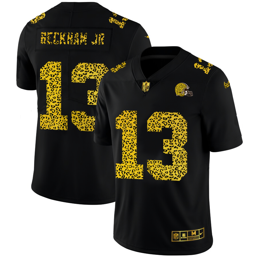 Nike Browns 13 Odell Beckham Jr. Black Leopard Vapor Untouchable Limited Jersey