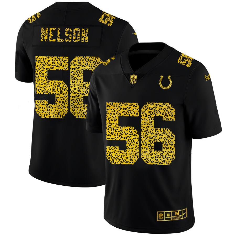 Nike Colts 56 Quenton Nelson Black Leopard Vapor Untouchable Limited Jersey