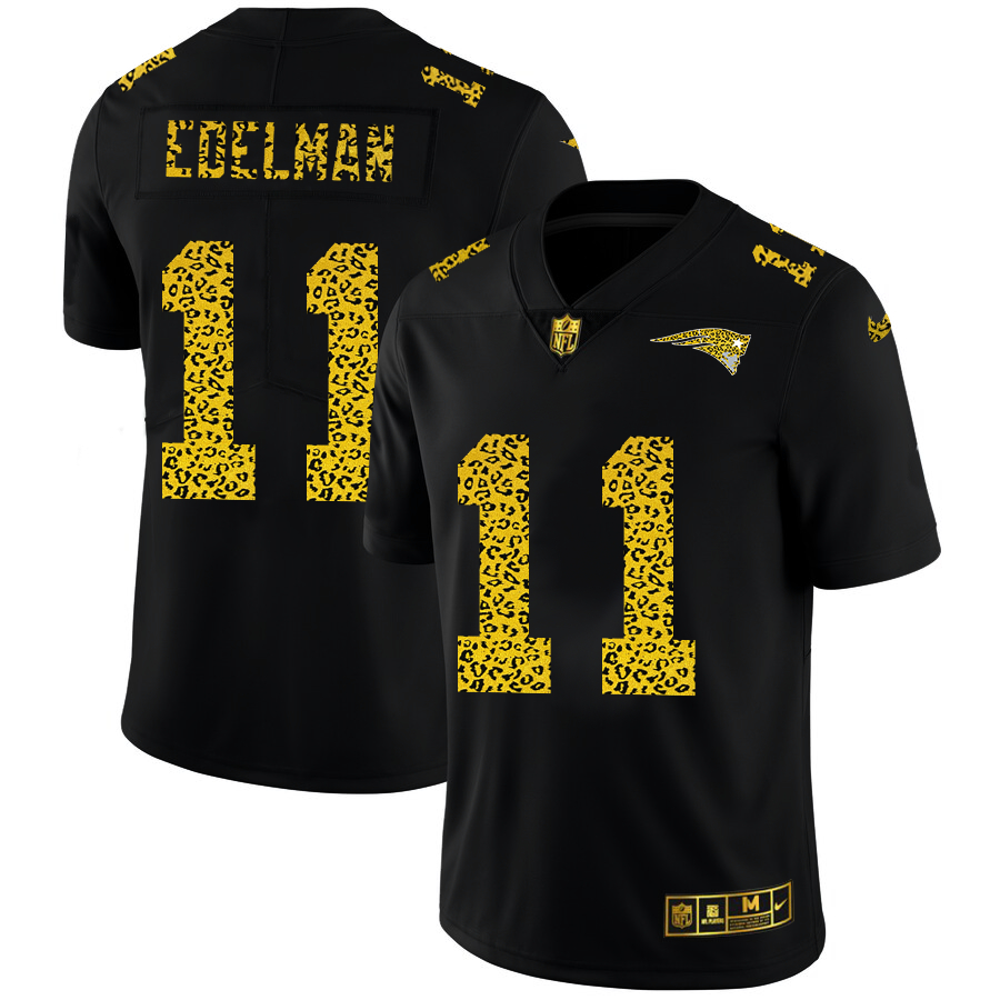 Nike Patriots 11 Julian Edelman Black Leopard Vapor Untouchable Limited Jersey