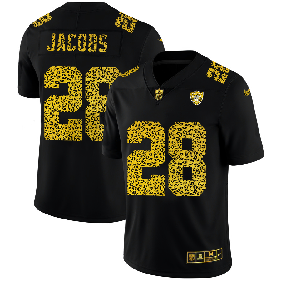 Nike Raiders 28 Josh Jacobs Black Leopard Vapor Untouchable Limited Jersey