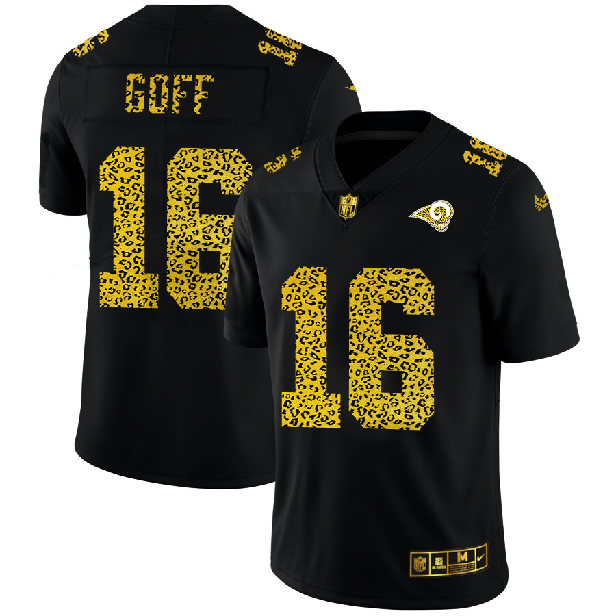 Nike Rams 16 Jared Goff Black Leopard Vapor Untouchable Limited Jersey
