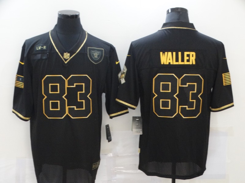 Nike Raiders 83 Darren Waller Black Gold 2020 Salute To Service Limited Jersey - Click Image to Close