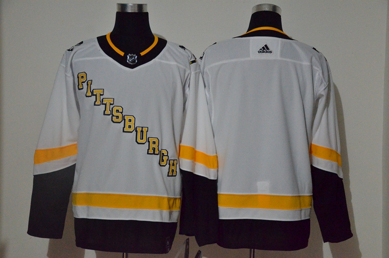 Penguins Blank White 2020-21 Reverse Retro Adidas Jersey