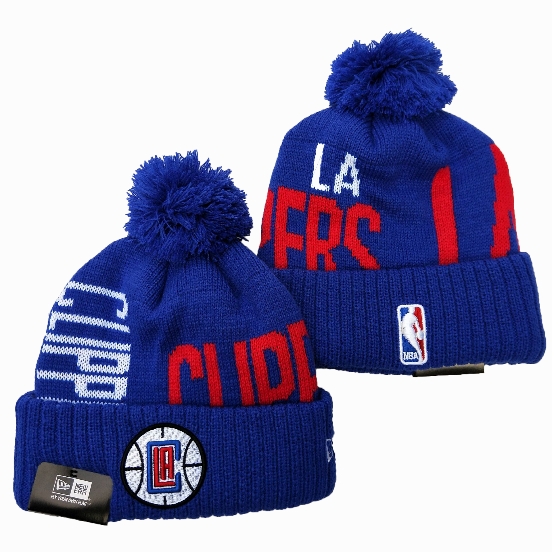 Clippers Team Logo Blue Pom Knit Hat YD