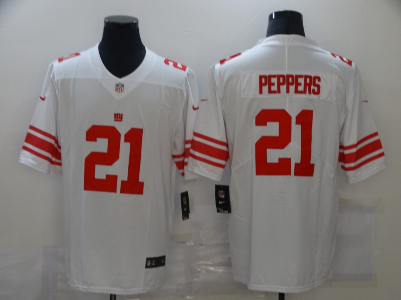Nike Giants 21 Jabrill Peppers White Vapor Untouchable Limited Jersey - Click Image to Close