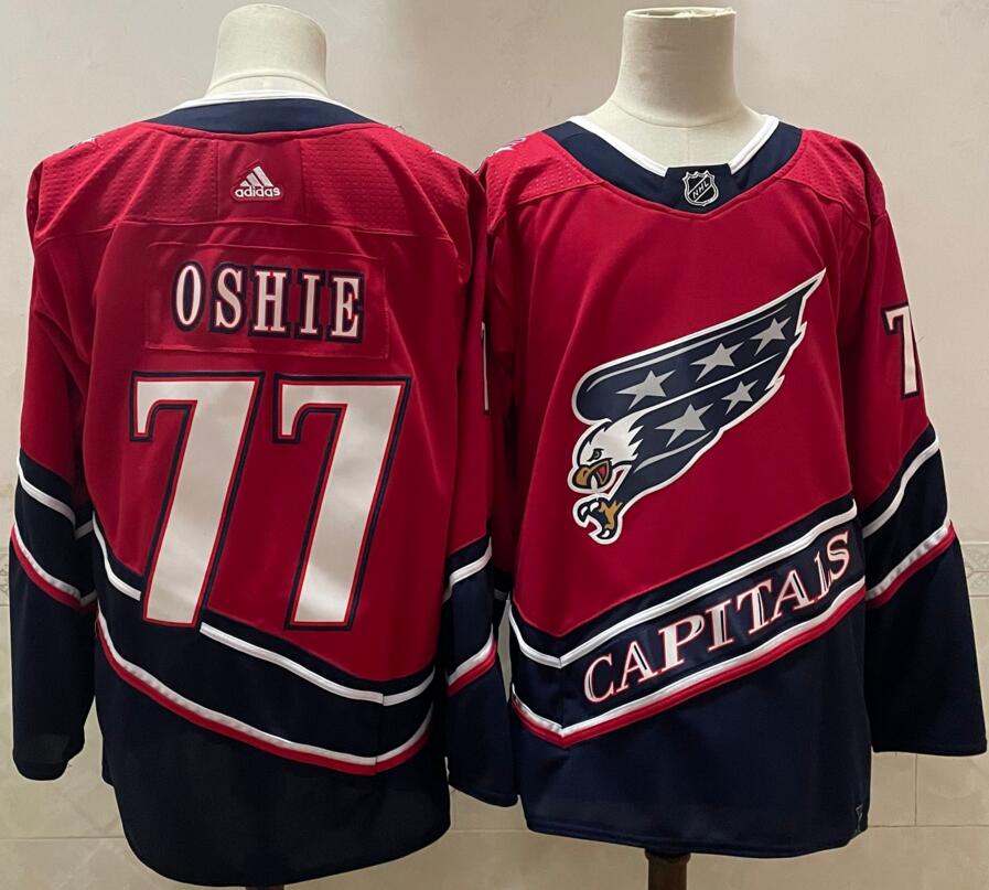 Capitals 77 T.J. Oshie Red 2020-21 Reverse Retro Adidas Jersey