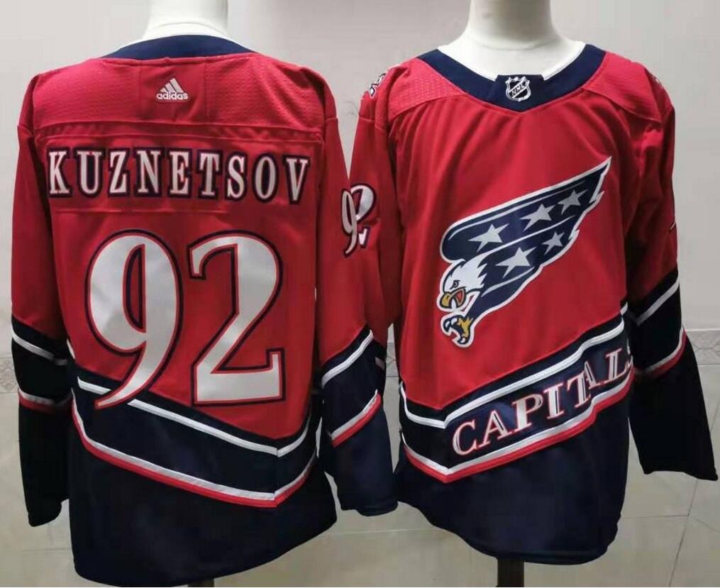 Capitals 92 Evgeny Kuznetsov Red 2020-21 Reverse Retro Adidas Jersey