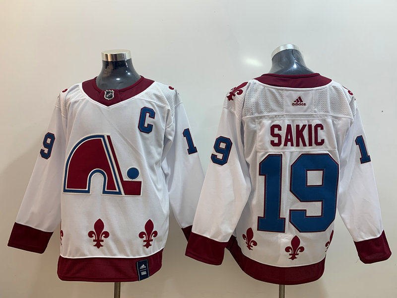 Avalanche 19 Joe Sakic White 2020-21 Reverse Retro Adidas Jersey
