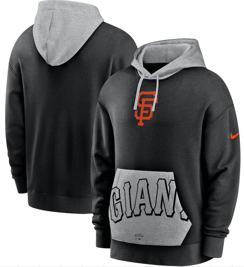 Men's San Francisco Giants Nike Black Heritage Tri Blend Pullover Hoodie