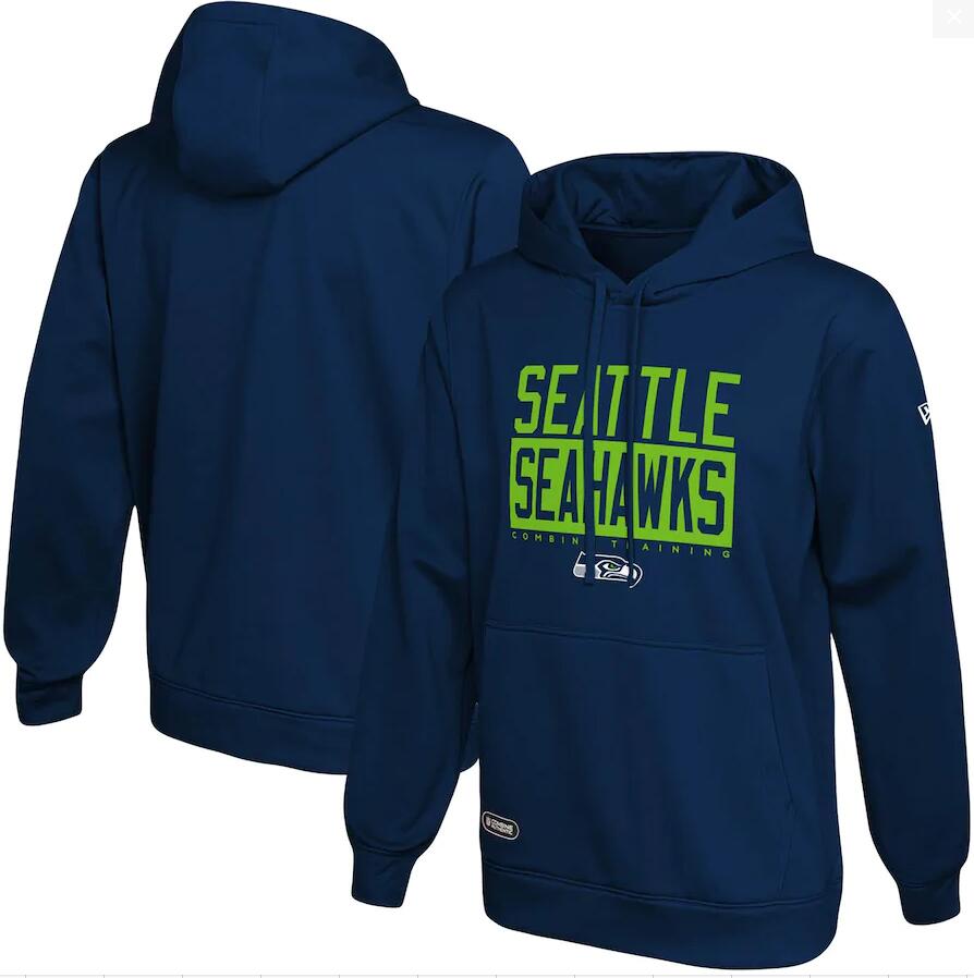 Men's Seattle Seahawks New Era College Navy School of Hard Knocks Pullover Hoodie