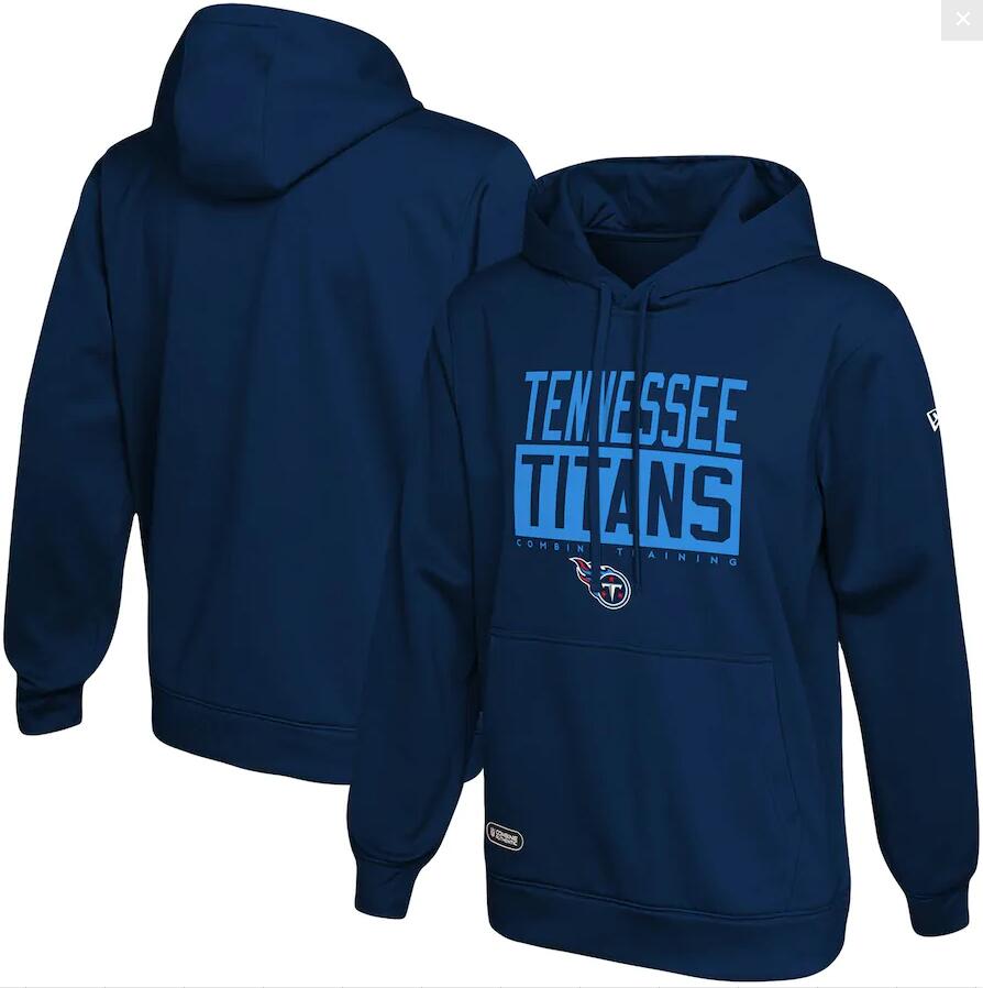Men's Tennessee Titans New Era Navy School of Hard Knocks Pullover Hoodie - Click Image to Close