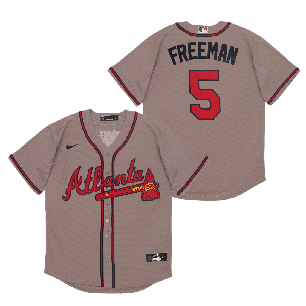 Braves 5 Freddie Freeman Gray 2020 Nike Cool Base Jersey