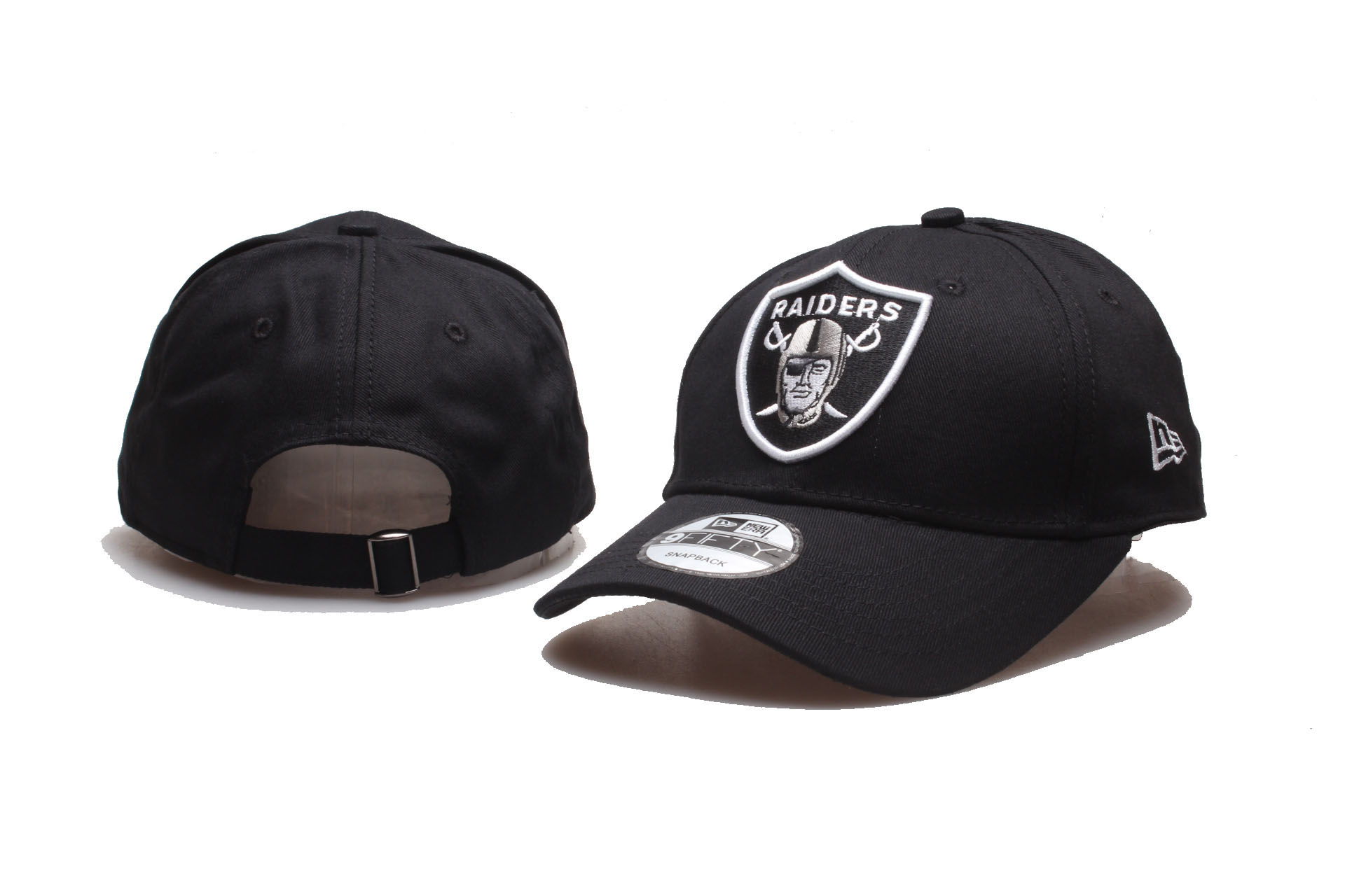 Raiders Team Logo Black Peaked Adjustable Hat YP