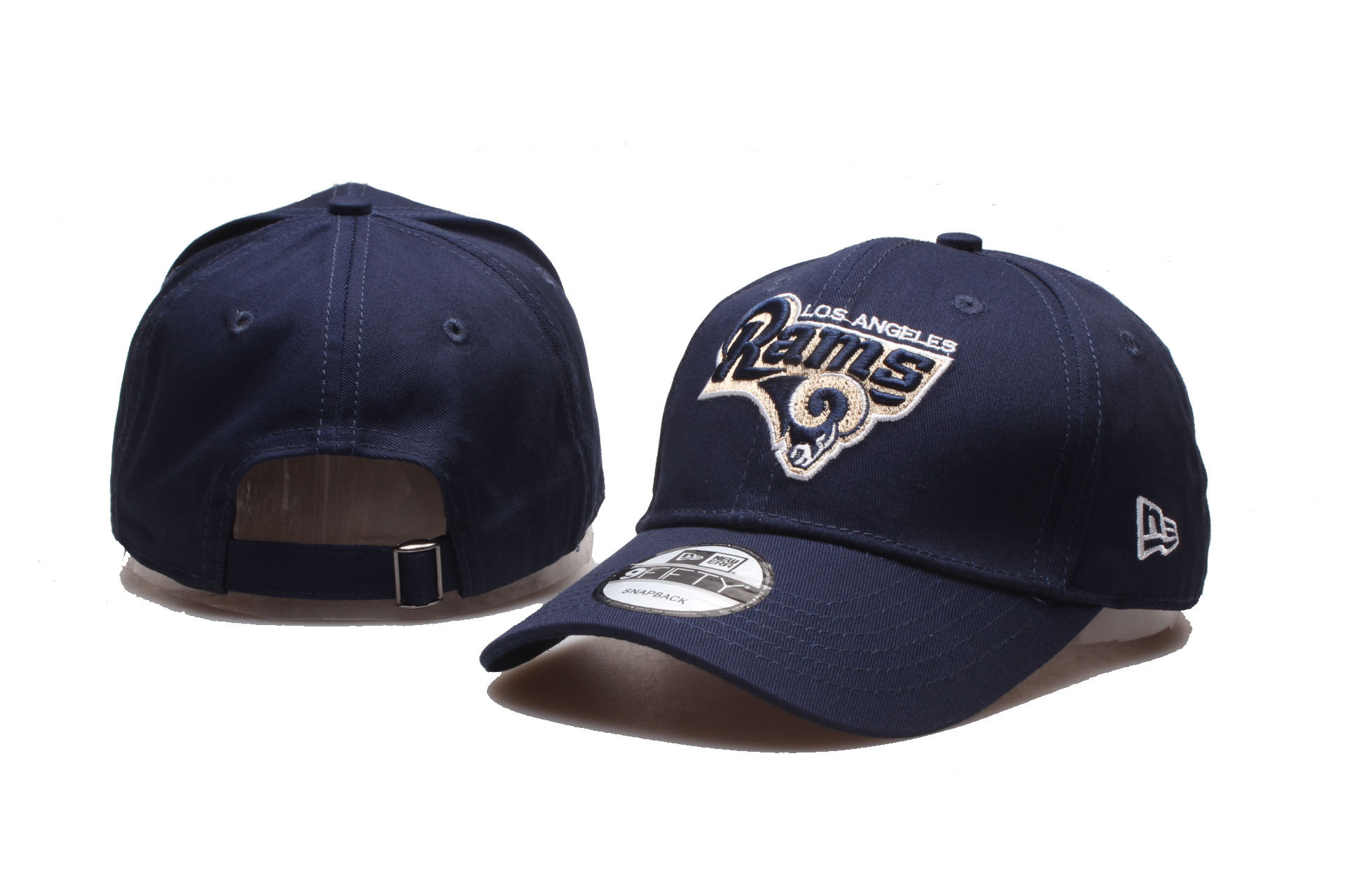 Rams Team Logo Navy Peaked Adjustable Hat YP