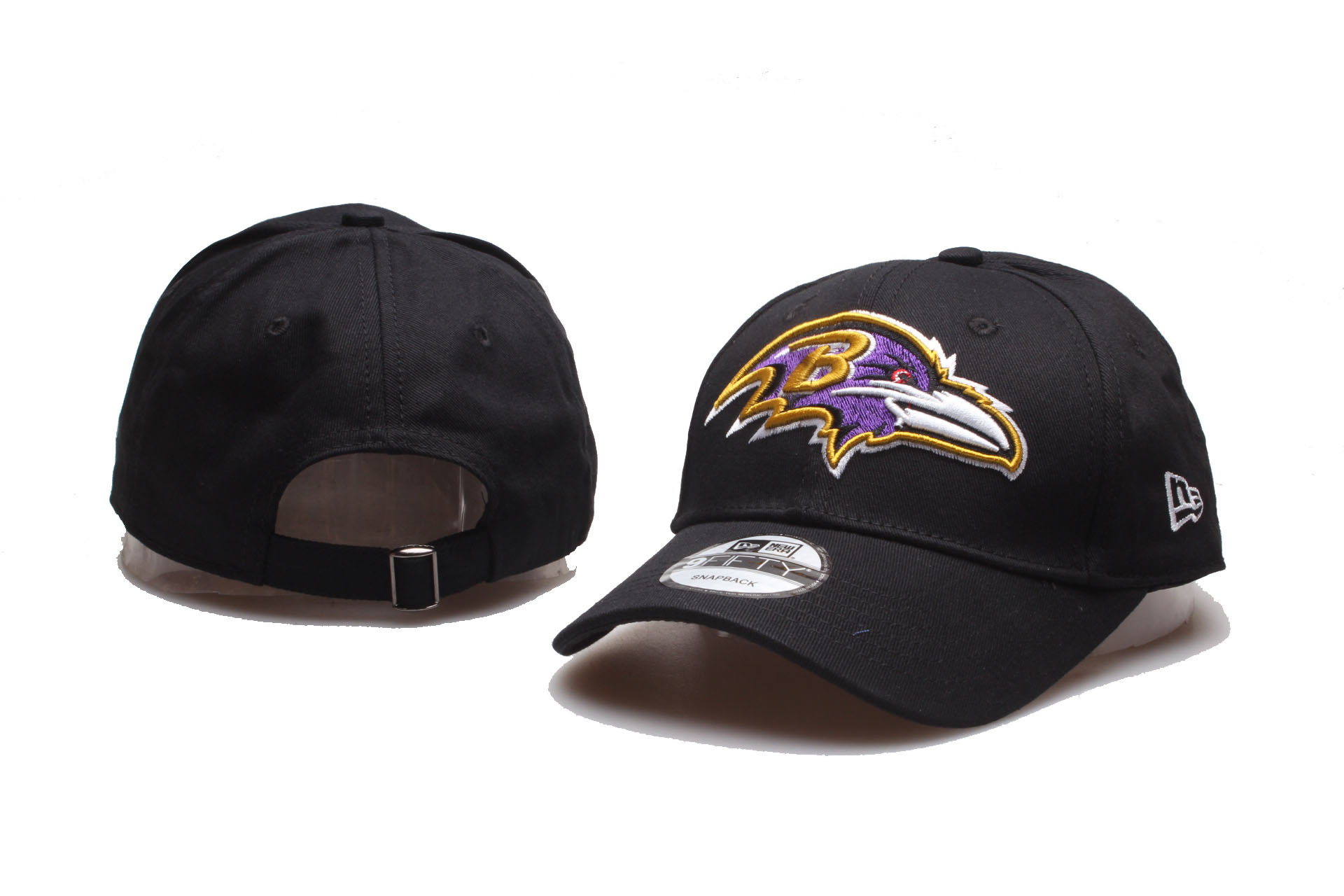 Ravens Team Logo Black Peaked Adjustable Hat YP