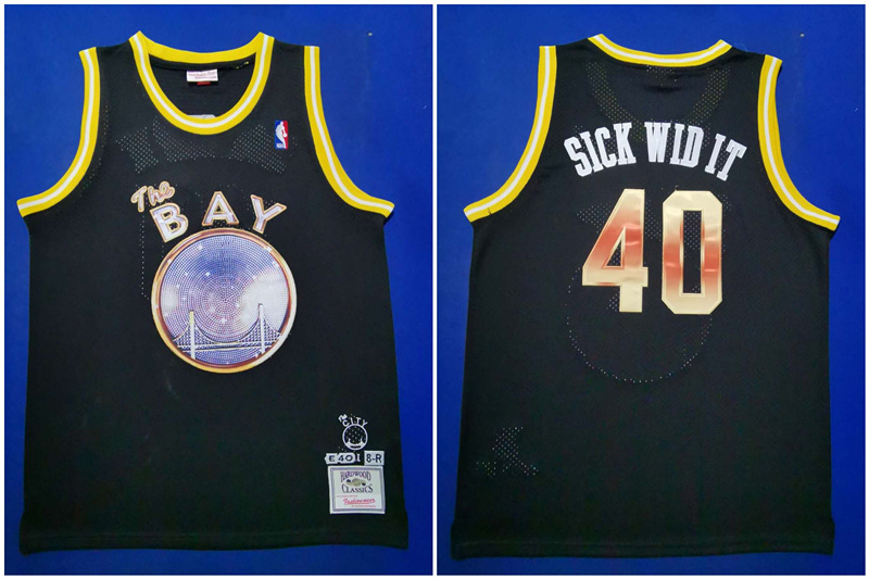 Warriors 40 Sick Wid It E-40 Black Limited Edition Hardwood Classics Jersey