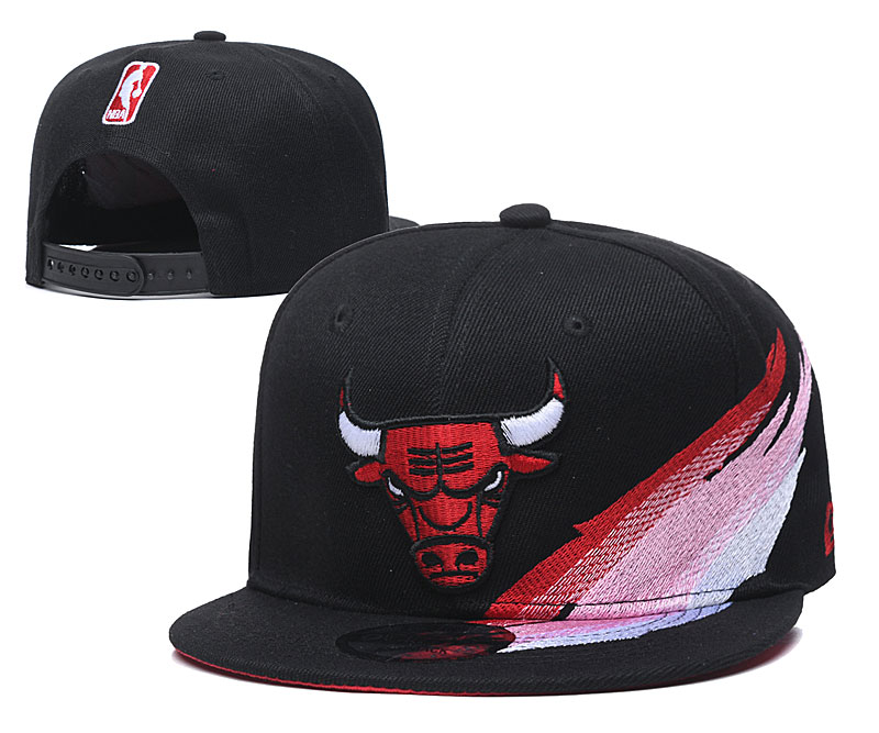 Bulls Fresh Logo Black Adjustable Hat YD