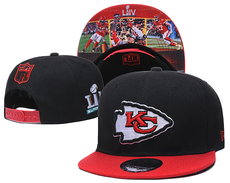 Chiefs Team Logo Black Red Adjustable Hat YD