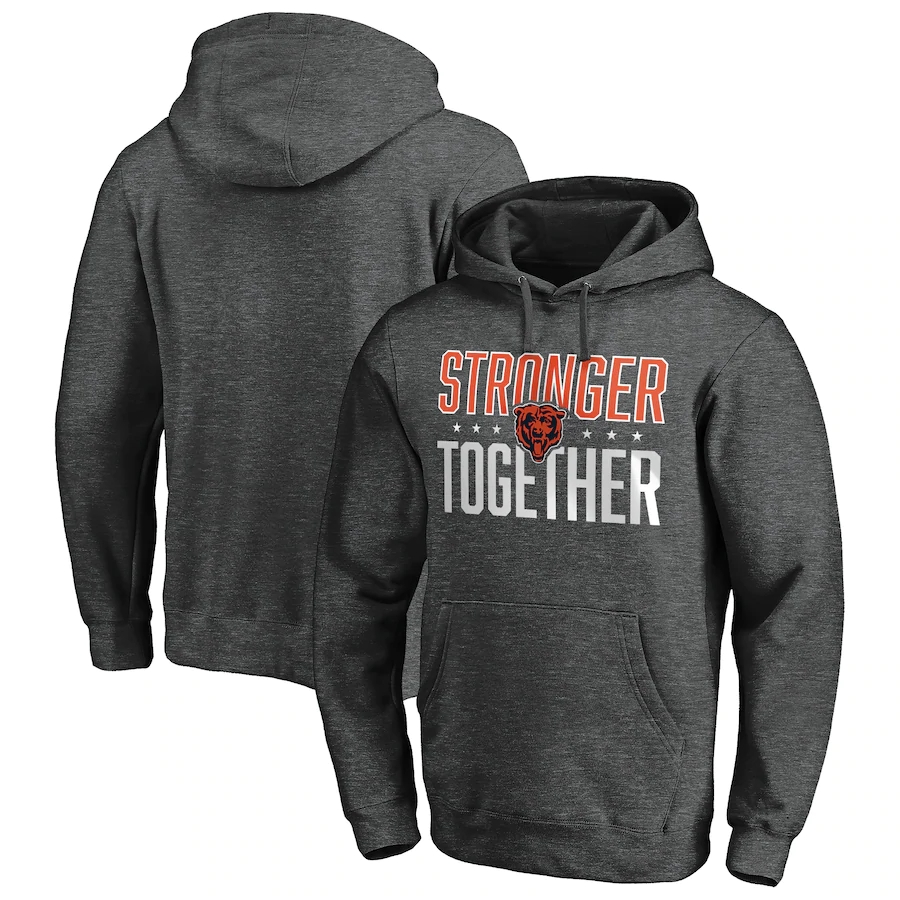 Chicago Bears Heather Charcoal Stronger Together Pullover Hoodie